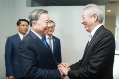 El secretario general del Partido Comunista de Vietnam, To Lam (izquierda), recibe al ministro principal y ministro coordinador de Seguridad Nacional de Singapur, Teo Chee Hean (Foto: VNA)