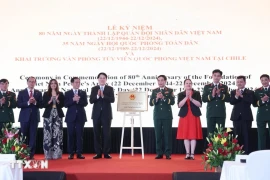 La inauguración de la agregaduría militar de Vietnam en Chile contó con la asistencia del prsidente Luong Cuong (Fuente: VNA)