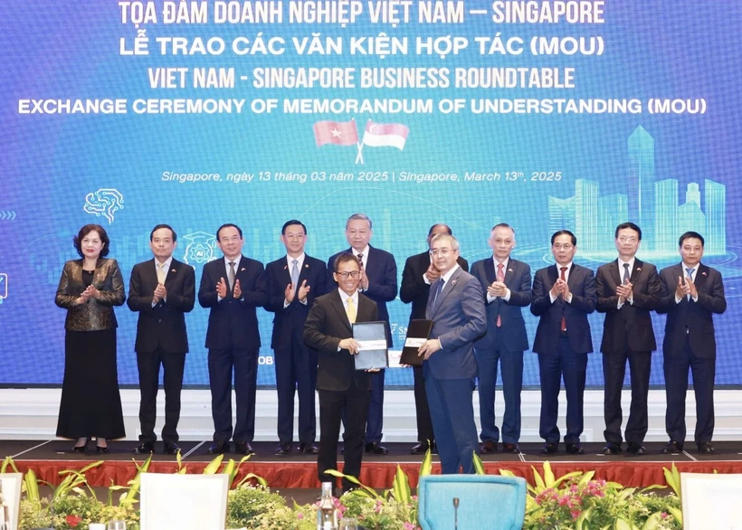 Vietnam Airlines coopera con la Compañía de ingeniería aeroespacial ST (SATS) en la terminal de carga del aeropuerto de Long Thanh. (Fuente: VNA)